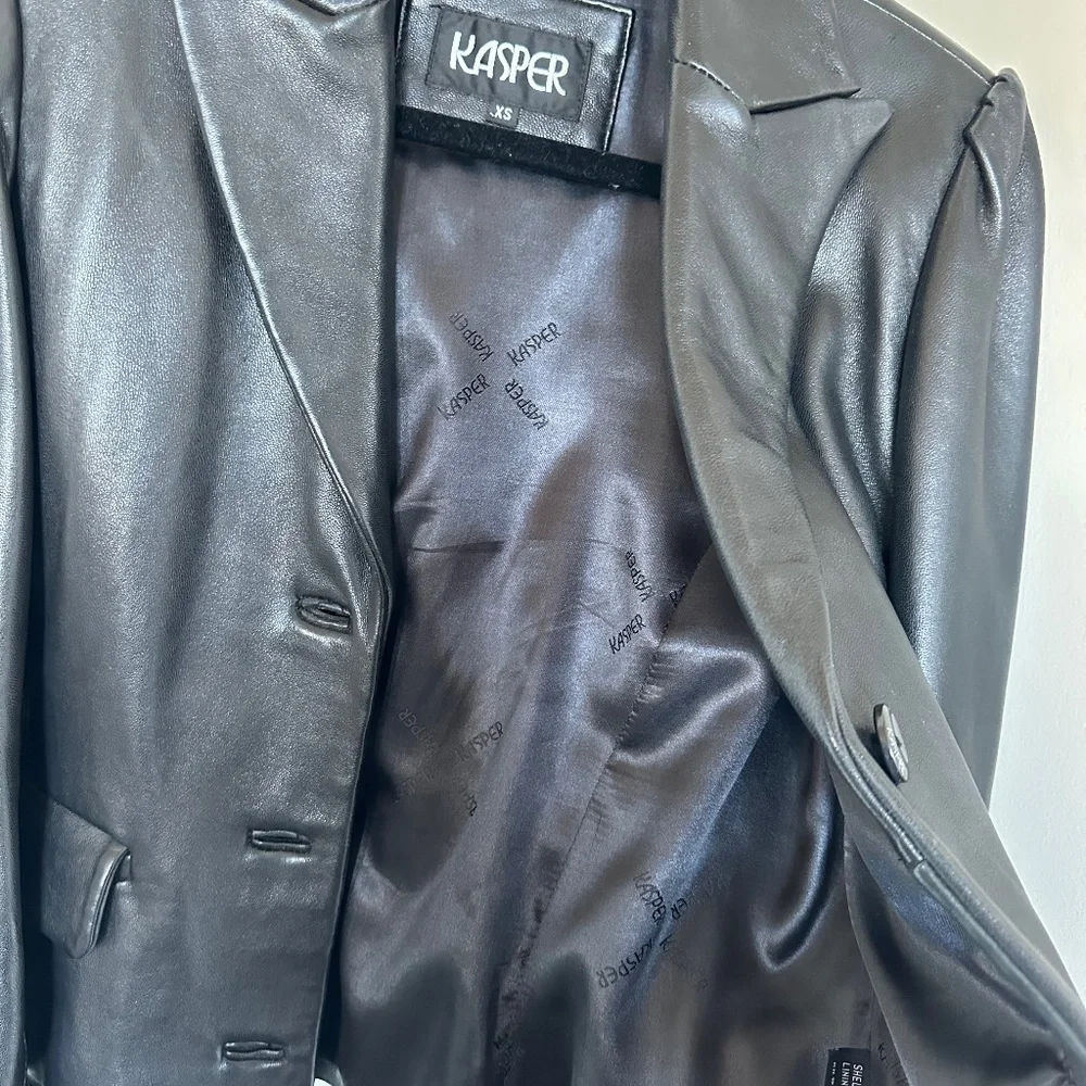 Kasper Black Leather Jacket - Picture 5 of 14
